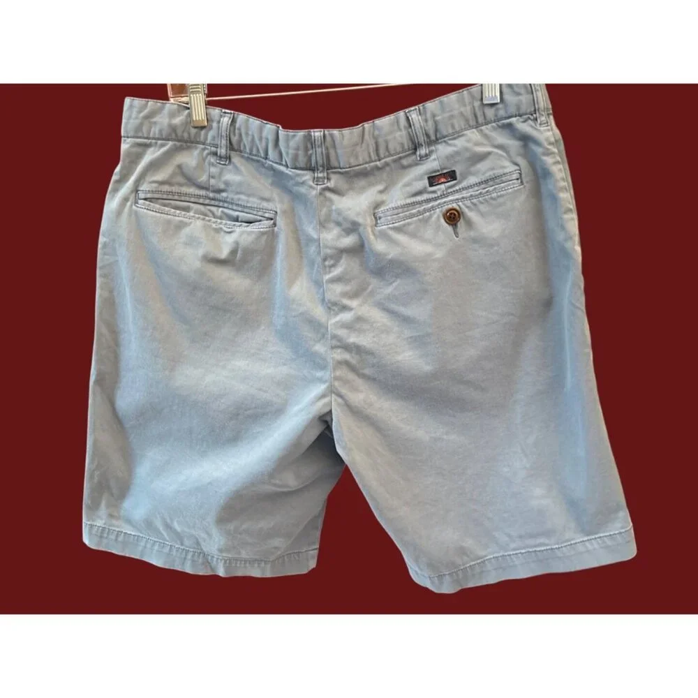Faherty Men's Chino Shorts Blue Casual Summer Cotton Blend Size 35 Classic Style
